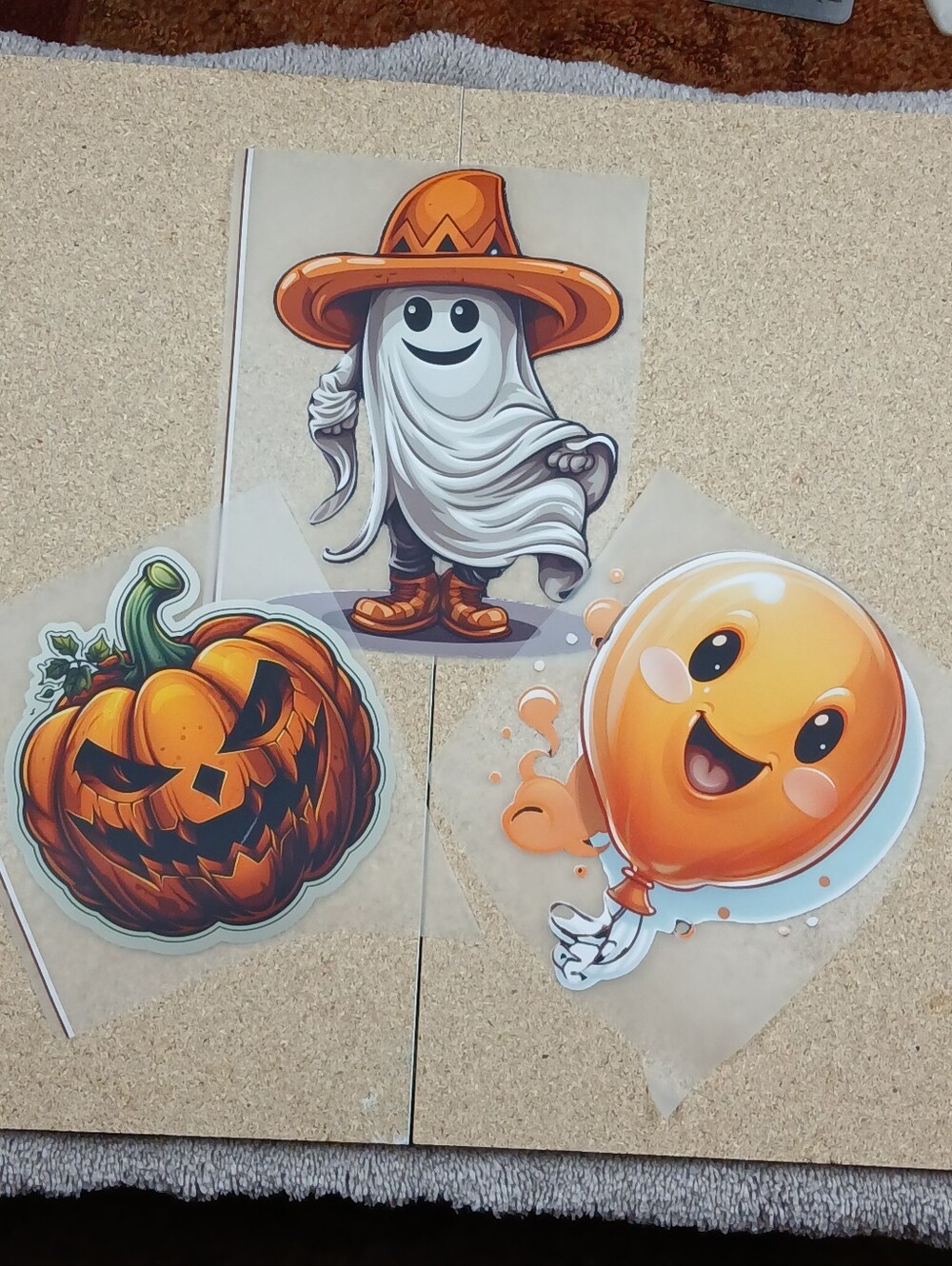 Ready to Press DTF Transfers Halloween Ghost Witch Pumpkin 3-Pack Bundle